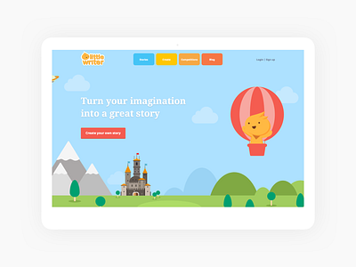 Website Landing Page app blue clean design illustration johny vino kids landing onboarding page ui ux website