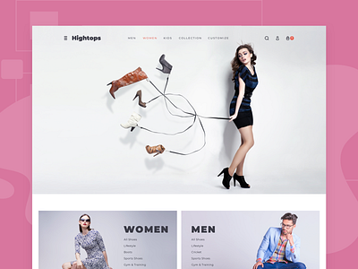 Ecommerce Website Landing Page clean clothing design ecommerce johny vino landing page pink shoes shopping website