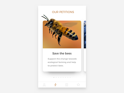 Save the bees bees card mobile ui