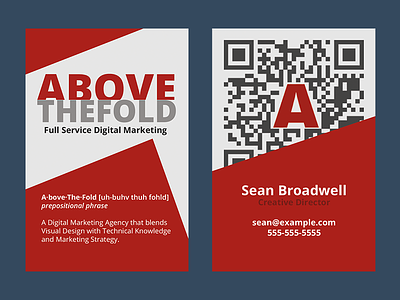 Above the Fold - Business Cards business card digital agency qr code
