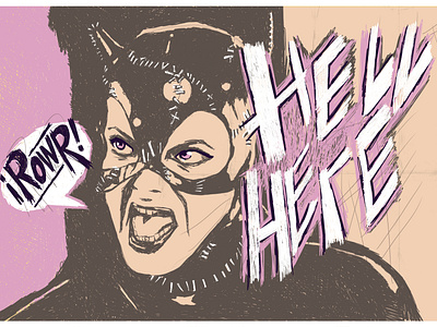 Catwoman (pfeiffer) batman cartooning catwoman comic comic art illustration tim burton