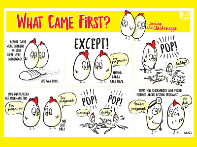 Chickeneggs - Part 1 cartooning chickens comic art comics comicsart comicstrip eggs indie comics pregnancy