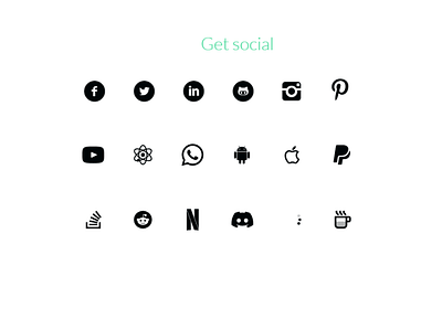 Social ICON TYPO BLACK & COLOR animation app black branding css design design icon facebook footer get social icon logo portfolio layout social social media trending icon typography ui website white