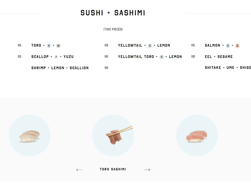 Eat Your Fish menu squarespace sushi timblin