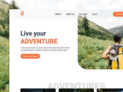 Adventures Homepage UI - Free PSD