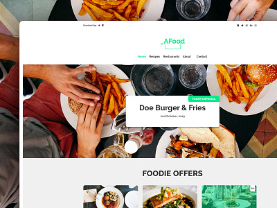 _A Food - FREE PSD design designer dribbble free psd homepage homepage design homepagedesign mravinash photoshop psd design