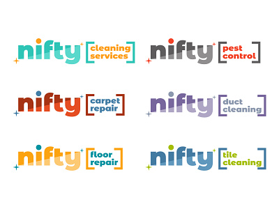 nifty cleaning colorful logo logo design