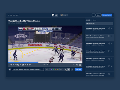 Video Annotation annotation dashboard design hockey nhl ui ux video web