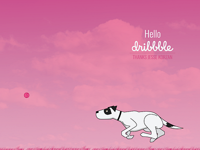 Hello Dribbble! debut dog first shot hello illustration invite