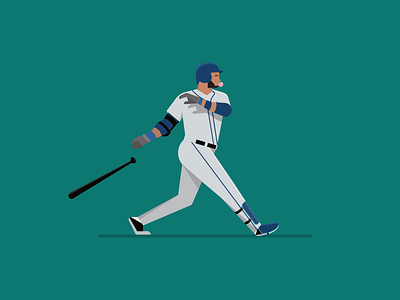 Ken Griffey, Jr. illustration by Kevin Spahn on Dribbble