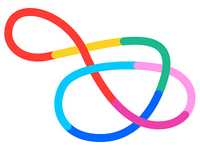 Wandering around colorful illustration loop rainbow vector