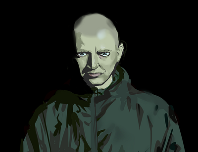 Oxxxymiron in the green jaket drawing illustration man oxxxymiron rapper
