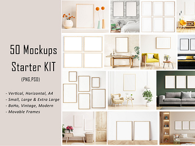 Frame mockup Starter Kit frame mock up frame mockup bundle gallery wall mockup gallery wall mockup bundle mockup bundle frame poster mockup wall art mockup