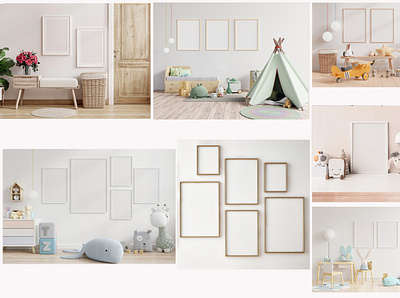 Nursery Frame Mockup Bundle frame mockup kids room mockup nursery frame mockup nursery mockup bundle