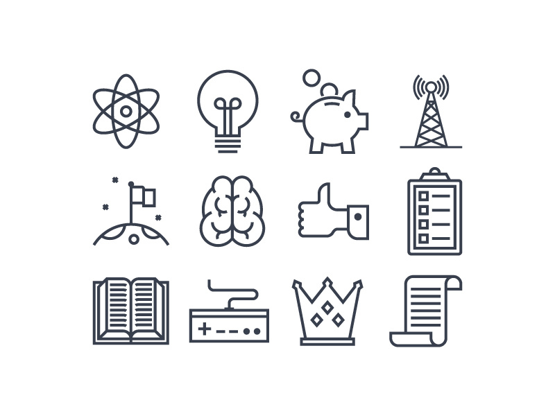 Icons icons nintendo brain space light bulb branding stroke icons ui icons line icons flat icons development badge
