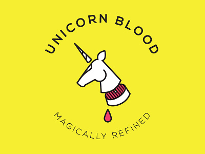 Unicorn Blood: Magically Refined design logo unicorns