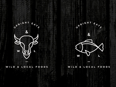 Wild & Local Logo Series 04 bison design logo meat trout