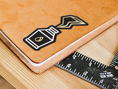 Iv Dribbble 2 black brand identity design gold inkandvolt sticker