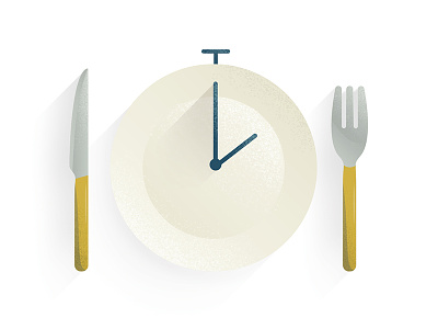 Anytime Dining clock design eat fork illustration knife plate senior time