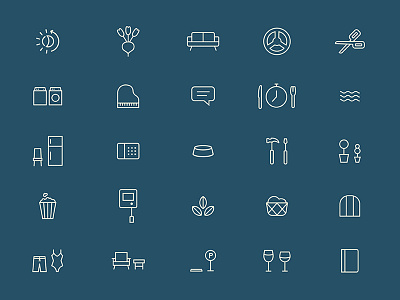 Amenity Icons communication design icons illustration line work senior living