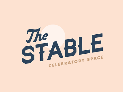 The Stable type-only logo design hand drawn logo moon script typography