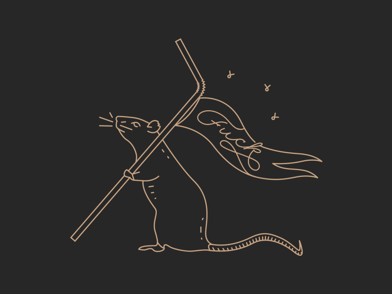 The Rat King flag flies gif gold grey rat