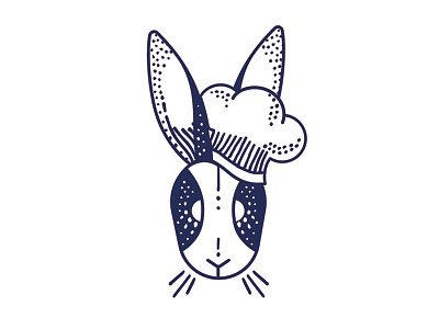 The littlest chef bunny chef ears navy rabbit whiskers white