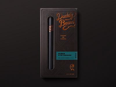 Daddy Gray Beard Packaging animal bison black box cannabis copper diecut foil packaging smoke spot gloss
