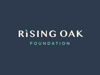 Rising Oak Foundation Logo foundation green leaf logo navy non profit strength tree