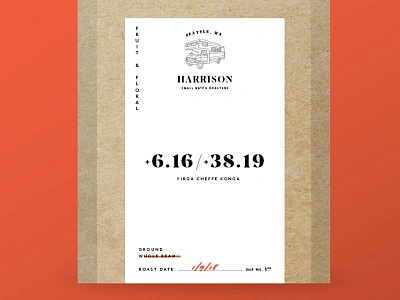 Harrison Small Batch roasters 2 blue coffee design green handcrafted kraft packaging red rv