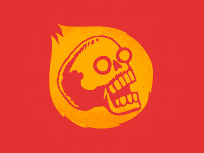 On Fire fire halloween illustration red skeleton skull texture yellow