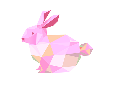 Faceted Bunny animals bunny faceted geometric animals