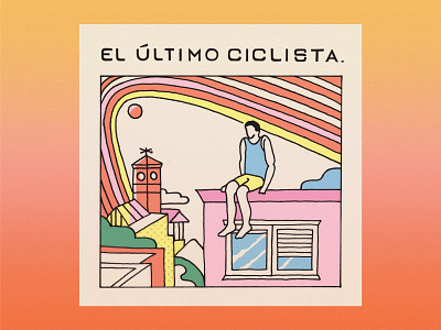 "El Último Ciclista" album cover album cover art hand man illustration rainbow