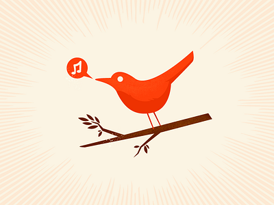 The sounds of spring bird design illustration