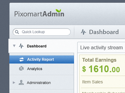 Pixomart Admin Stats admin analytics backend dashboard pixomart stats