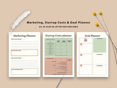 Marketing Planner Startup Costs Planner Goal Planner expense