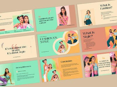 Colorful Fashion Style Presentation Template layout