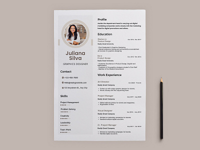 Clean and Simple Designer Resume Template vector