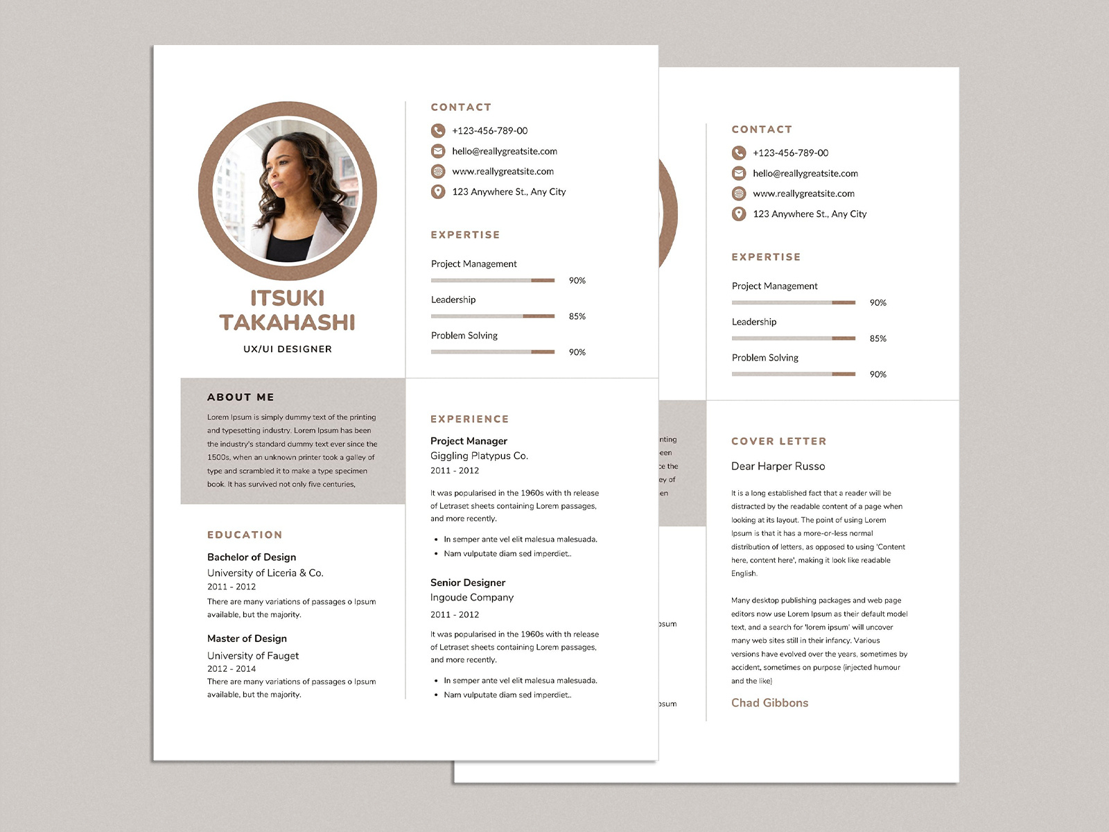 Minimal and Clean UX UI Designer Resume Template by Subrota Chakroborti ... image.