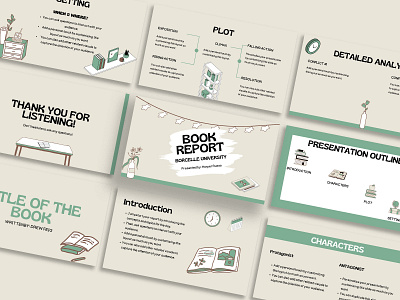 Book Report Education Presentation Template placeholder