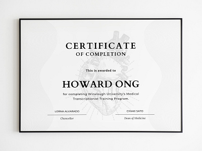 Editable Certificate of Completion formal
