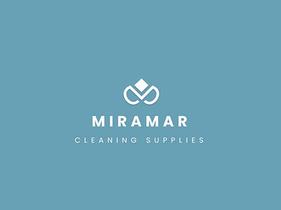 A logo for cleaning supplies "MIRAMAR" app branding design illustration logo luxury ui ux vector website