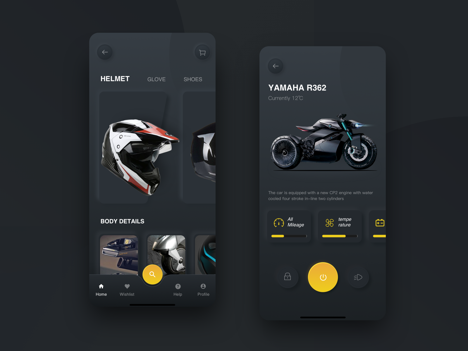 A motorcycle app by Nice one on Dribbble