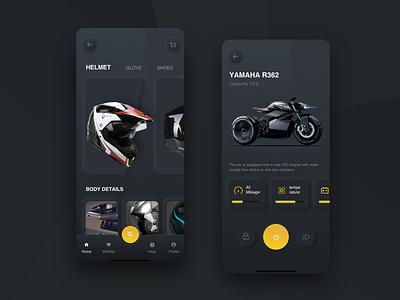 A motorcycle app app illustration ui