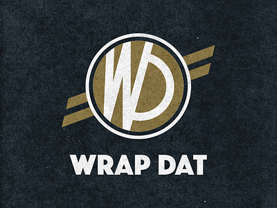 Wrap Dat Logo black bold type gold logo paper texture ribbon texture