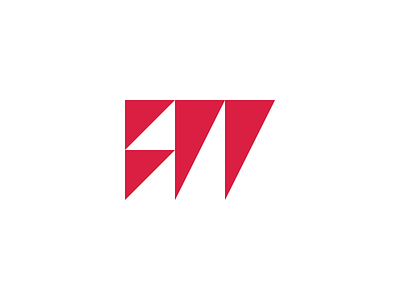 FM Logo Concept abstract bold fm logo logo logo design minimal red sharp triangles