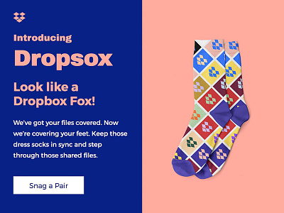Dropsox bold clash dropbox flat parody rebrand socks