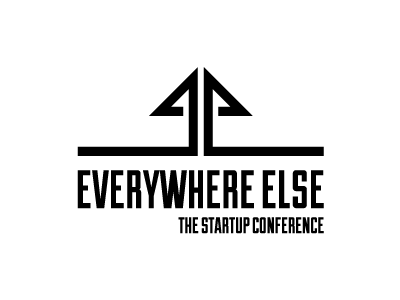 Everywhere Else Con Logo arrow black bold branding conference letters logo modern startup strong white
