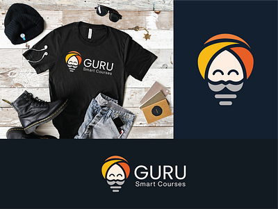 Guru Smart Courses T-shirt Design apparel branding chic clever clothing courses creative design guru illustration logo smart vector