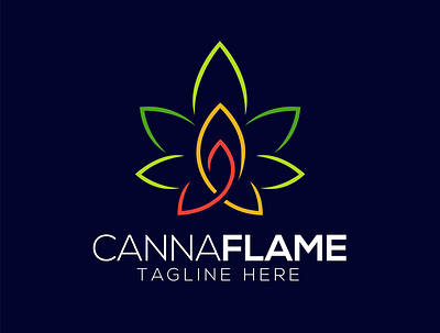 CannaFlame Logo apparel branding cannabis cbdoil clever clothing creative design fire flame hemp hipster illustration logo ui vector